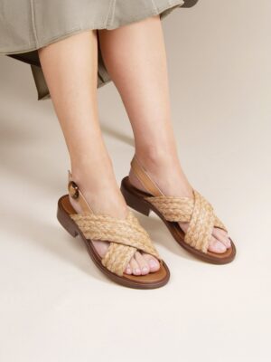 BohoGem | Sandales compensées bohèmes à bride et bout ouvert